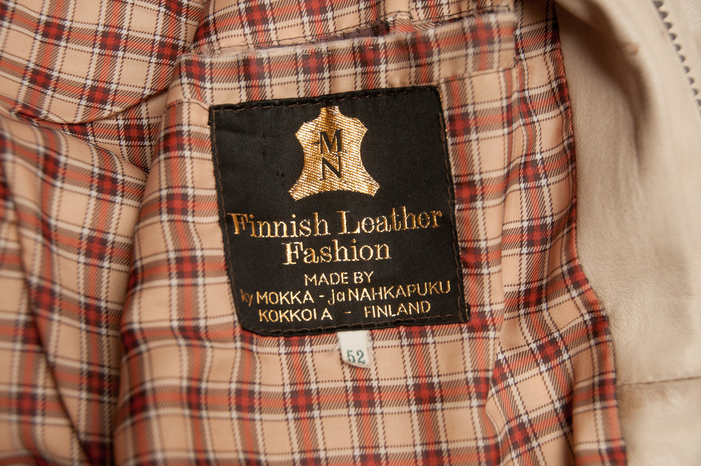Vintage Finnish Leather Fashion nahkatakki 70-luvulta (M)