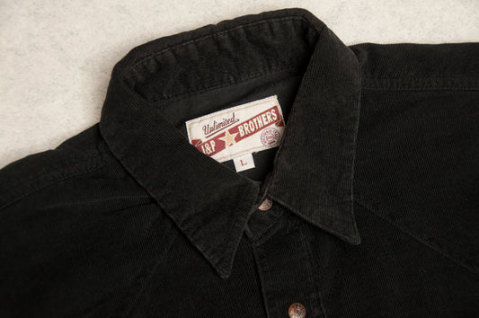 Vintage J&P Brothers vakosamettipaita 90-luvulta (L)