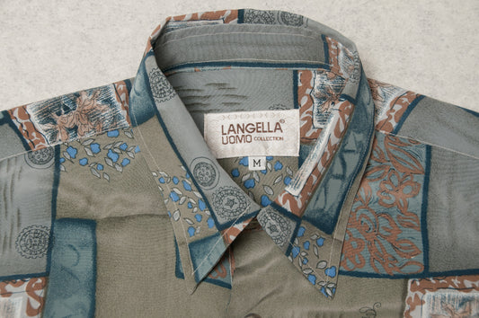Vintage Langella Uomo viskoosipaita 80-luvulta (M)