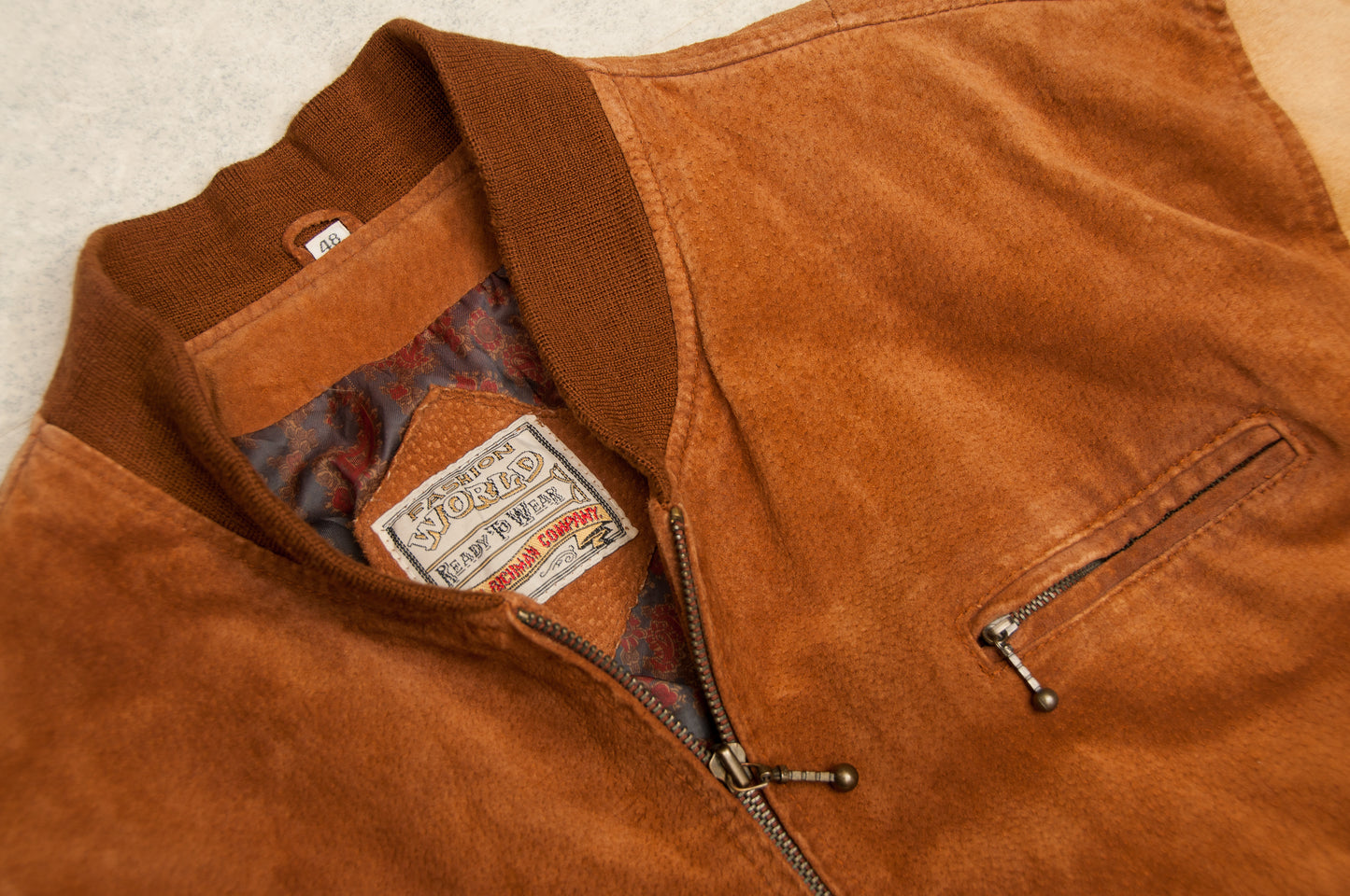 Vintage Mel Richman Company mokkanahkatakki 90-luvulta (S)