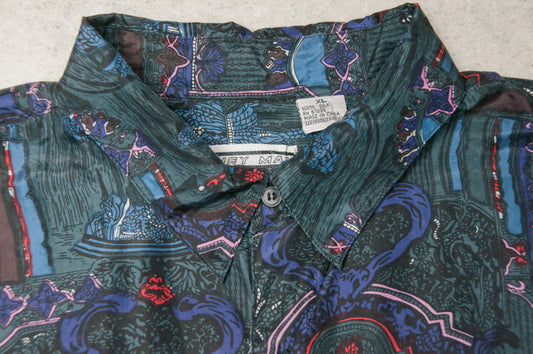 Vintage Hey Man silkkipaita 80-luvulta (XL)