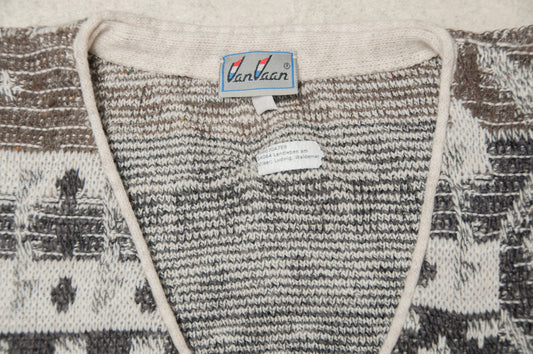 Vintage Van Vaan neuletakki 80-luvulta (L)