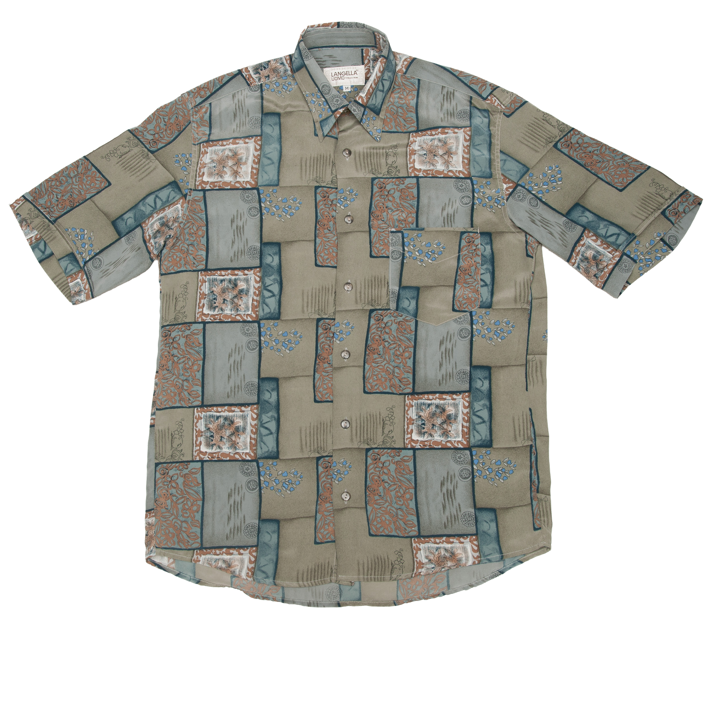 Vintage Langella Uomo viskoosipaita 80-luvulta (M)