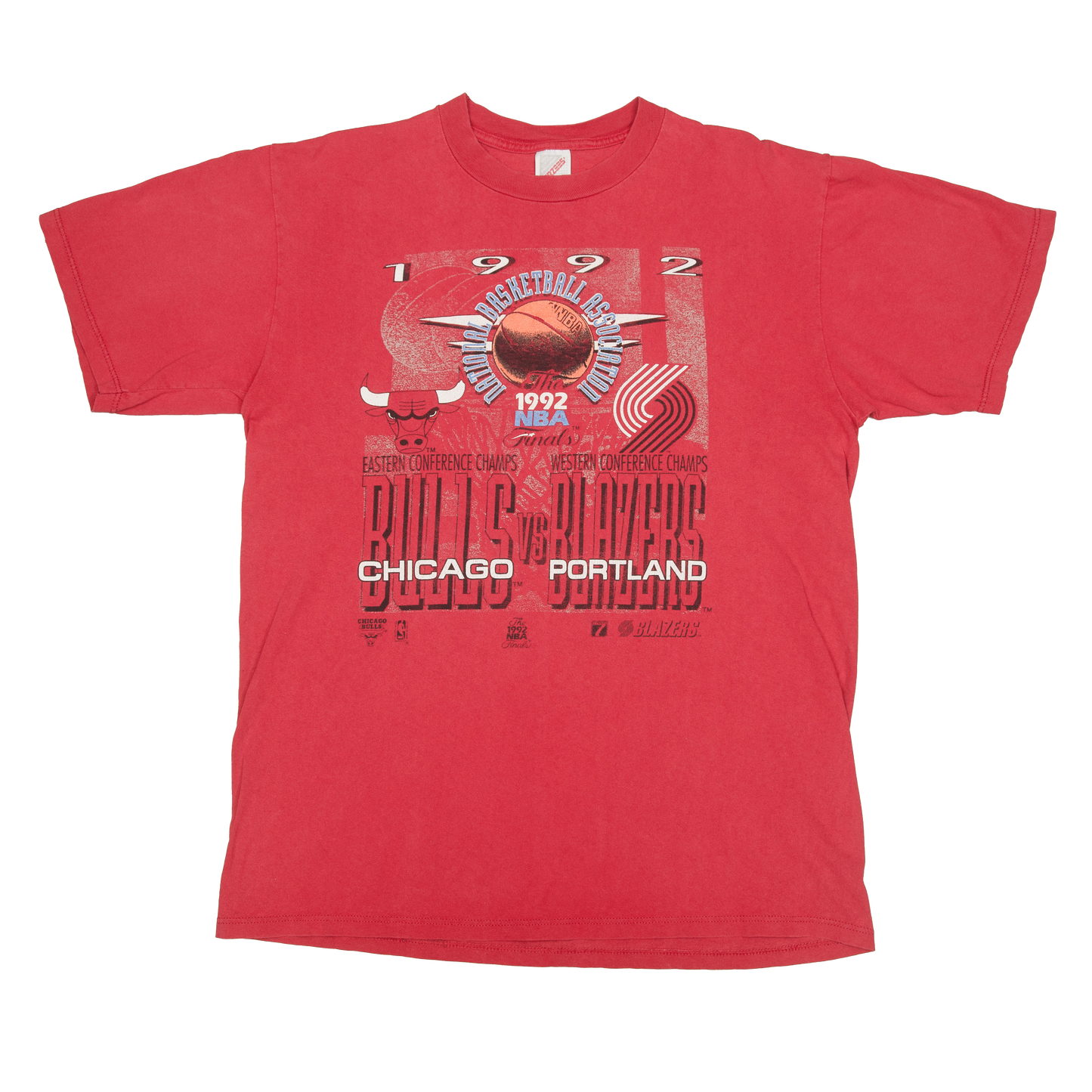 Vintage NBA Chicago Bulls vs Portland Blazers t-paita 90-luvulta (M)