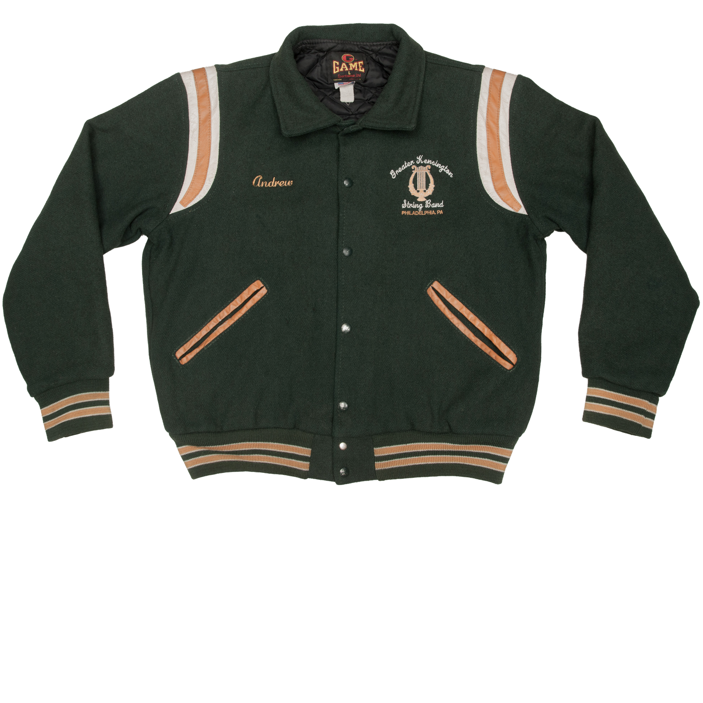 Vintage Y2K Game Sportswear x Greater Kensington String Band varsitytakki (L)
