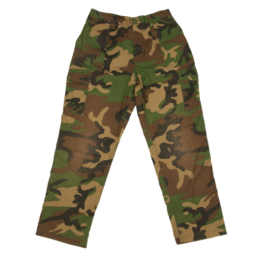 Vintage Maastokuvio reisitaskuhousut (S)