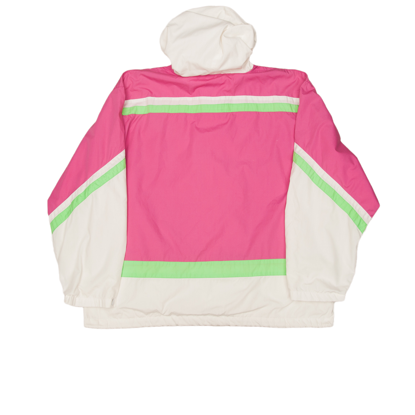 Vintage pinkki-lime-valkoinen välikausitakki (M)