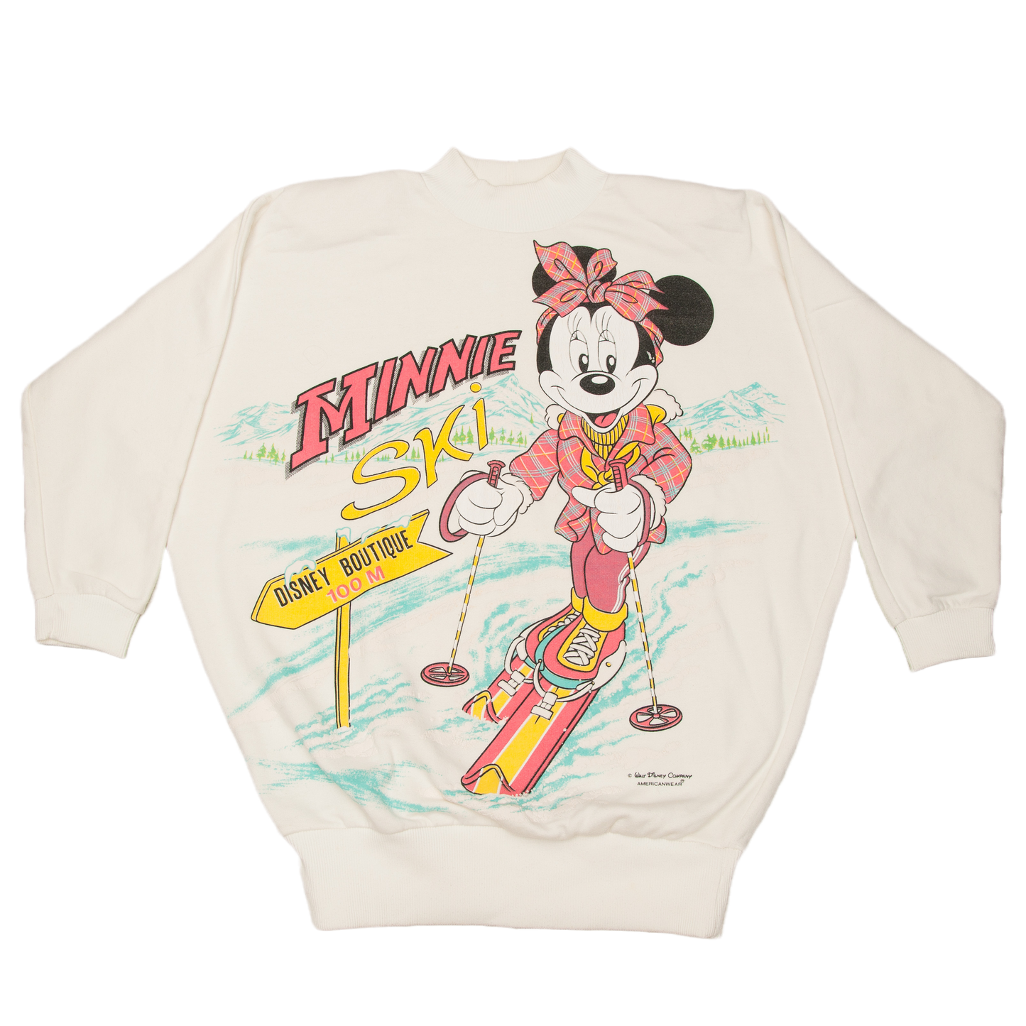 Vintage Disney Minnie Ski collegepaita 80-luvulta (S-XL)