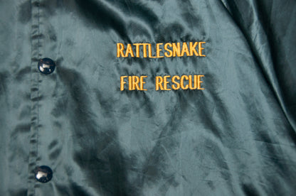 Vintage Auburn Sportswear x Rattlesnake Fire Rescue satiinitakki 80-luvulta (S)