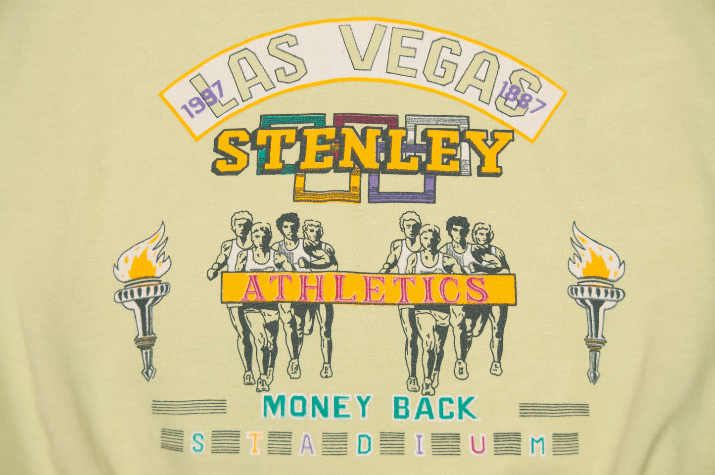 Vintage Las Vegas Stenley Athletics collegepaita 90-luvulta (L)