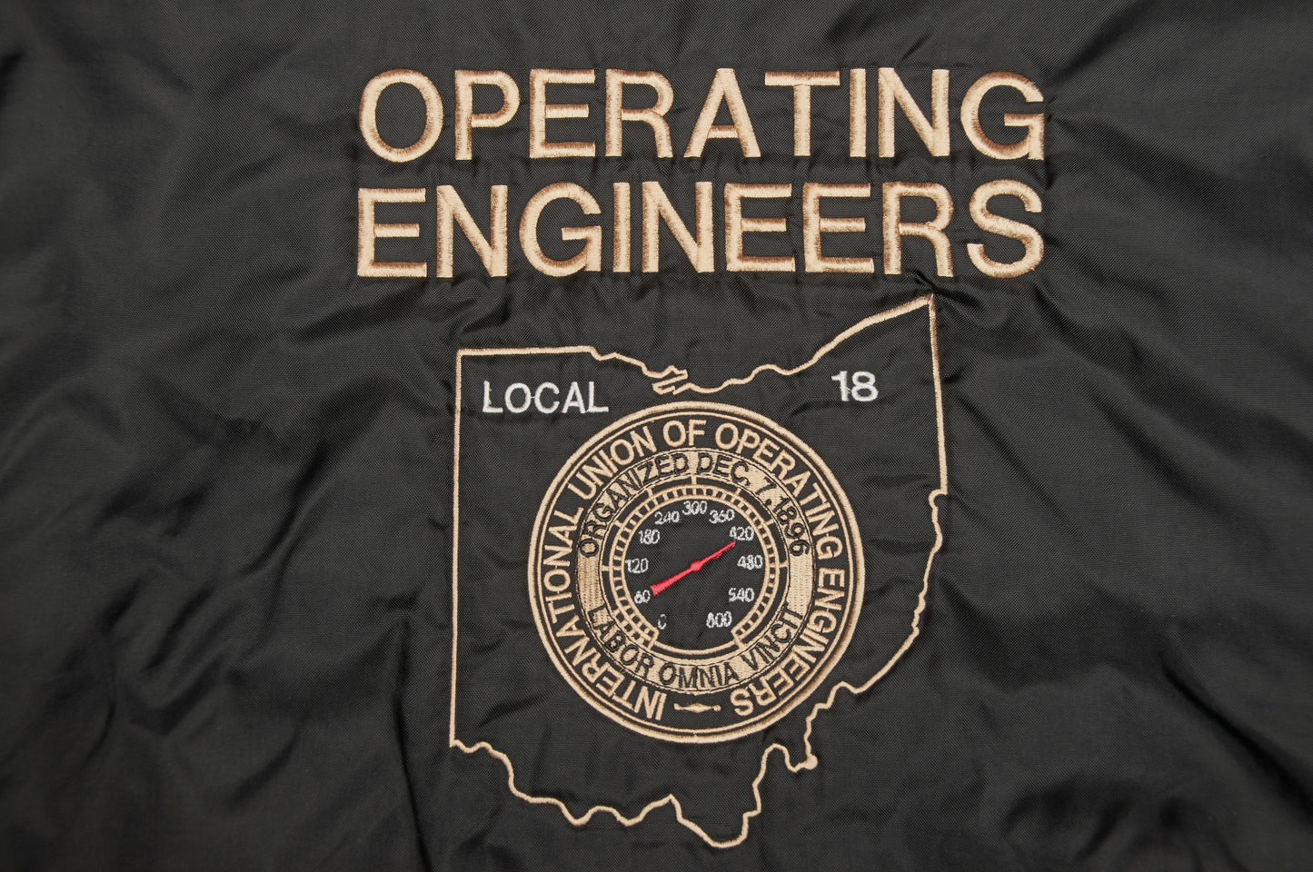 Vintage Windjammer Inc. x Ohio Operating Engineers satiinitakki 80-luvulta (XL)
