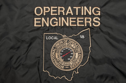 Vintage Windjammer Inc. x Ohio Operating Engineers satiinitakki 80-luvulta (XL)