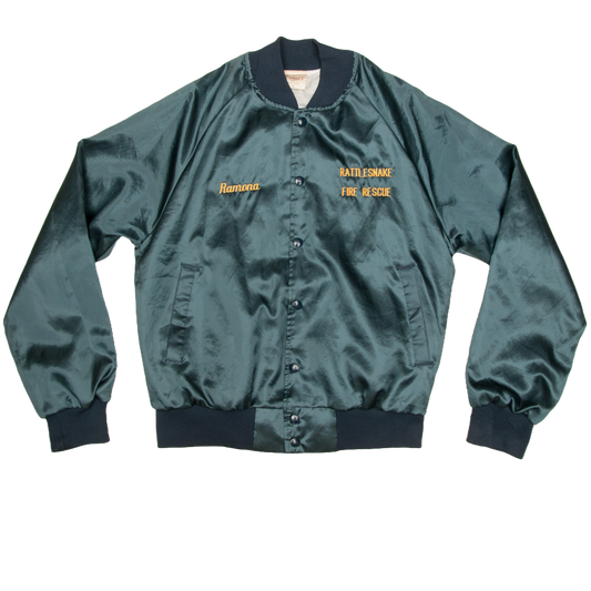 Vintage Auburn Sportswear x Rattlesnake Fire Rescue satiinitakki 80-luvulta (S)