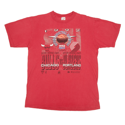 Vintage NBA Chicago Bulls vs Portland Blazers t-paita 90-luvulta (M)