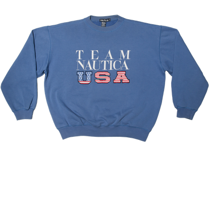 Vintage Nautica - Team Nautica USA collegepaita 90-luvulta (XL)