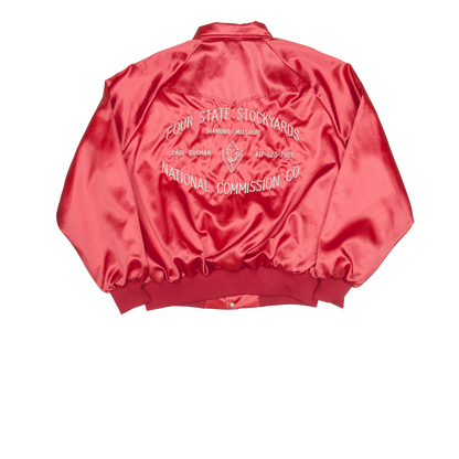 Vintage Whitely Sportswear x Four State Stockyards satiinitakki 80-luvulta (XL)