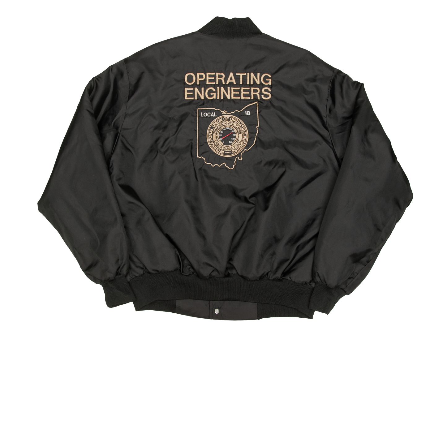Vintage Windjammer Inc. x Ohio Operating Engineers satiinitakki 80-luvulta (XL)