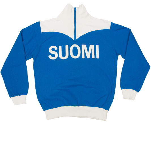 Vintage Suomi 1/4-zip-paita 80-luvulta (S)