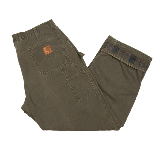 Vintage Y2K Carhartt Utility työhousut flanellivuorella (38x30)