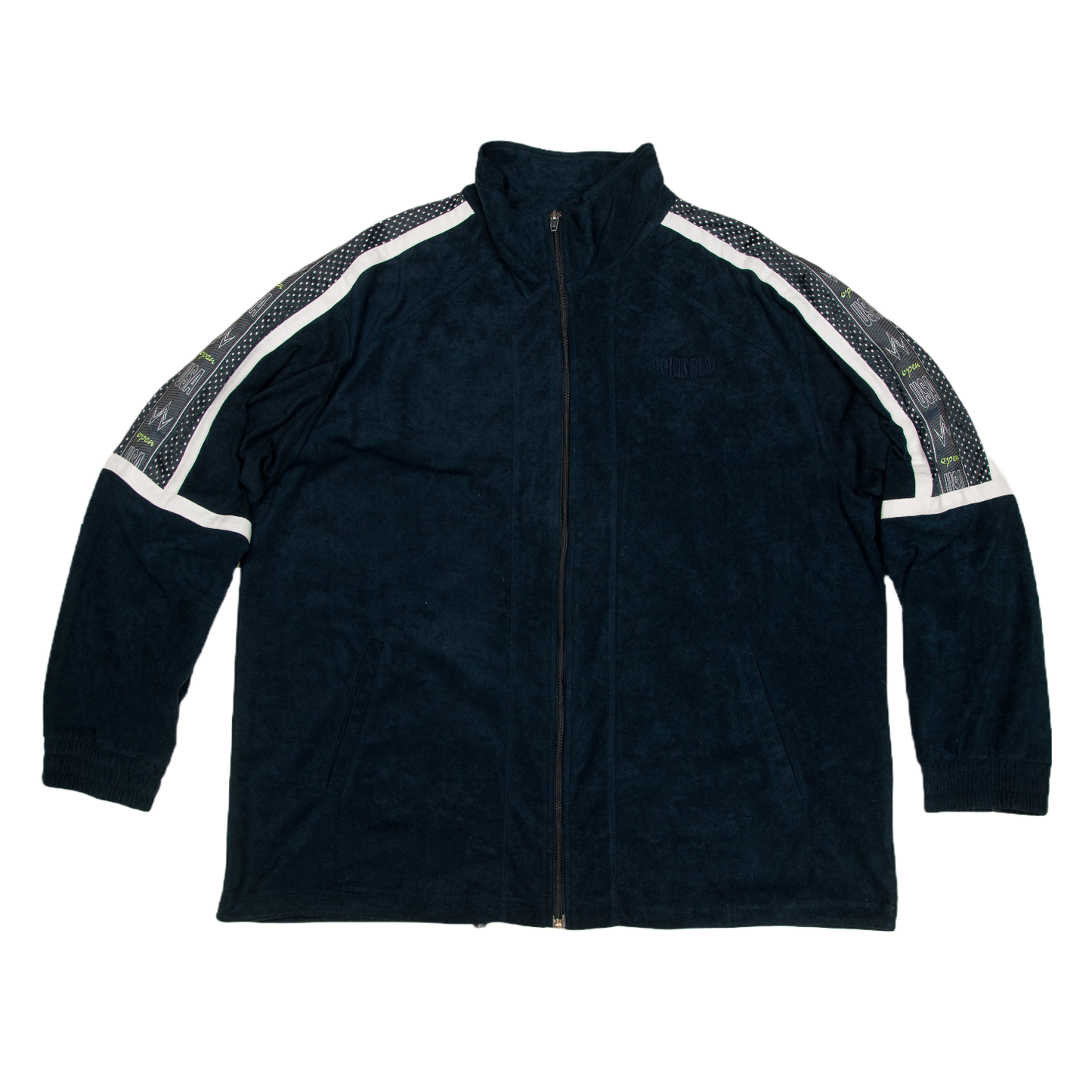 Vintage Coliseum velourtakki 90-luvulta (M)