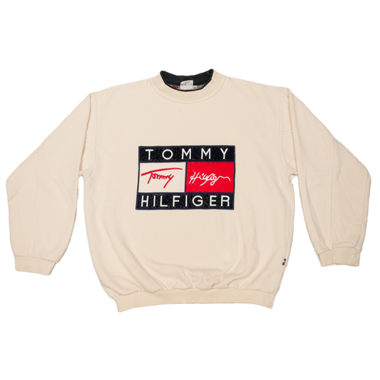 Vintage Tommy Hilfiger collegepaita 90-luvulta (S)